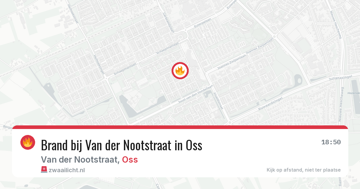 Brand bij Van der Nootstraat in Oss — 23 mrt 2026