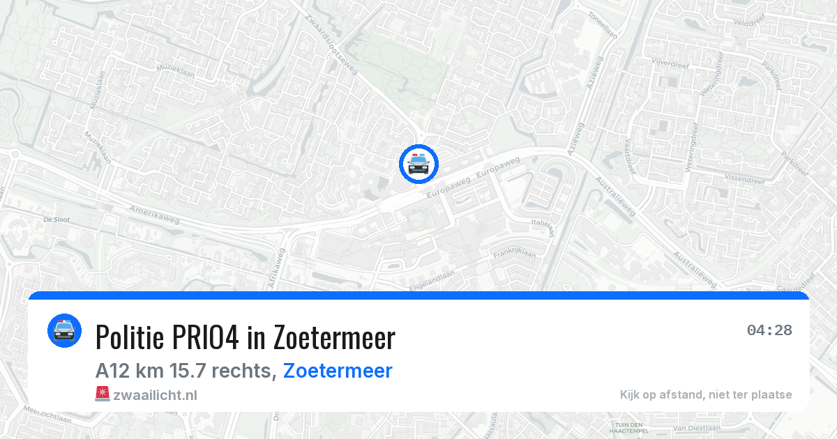 Politie PRIO4 in Zoetermeer — 14 jul 2026 | 🚨 Zwaailicht.nl