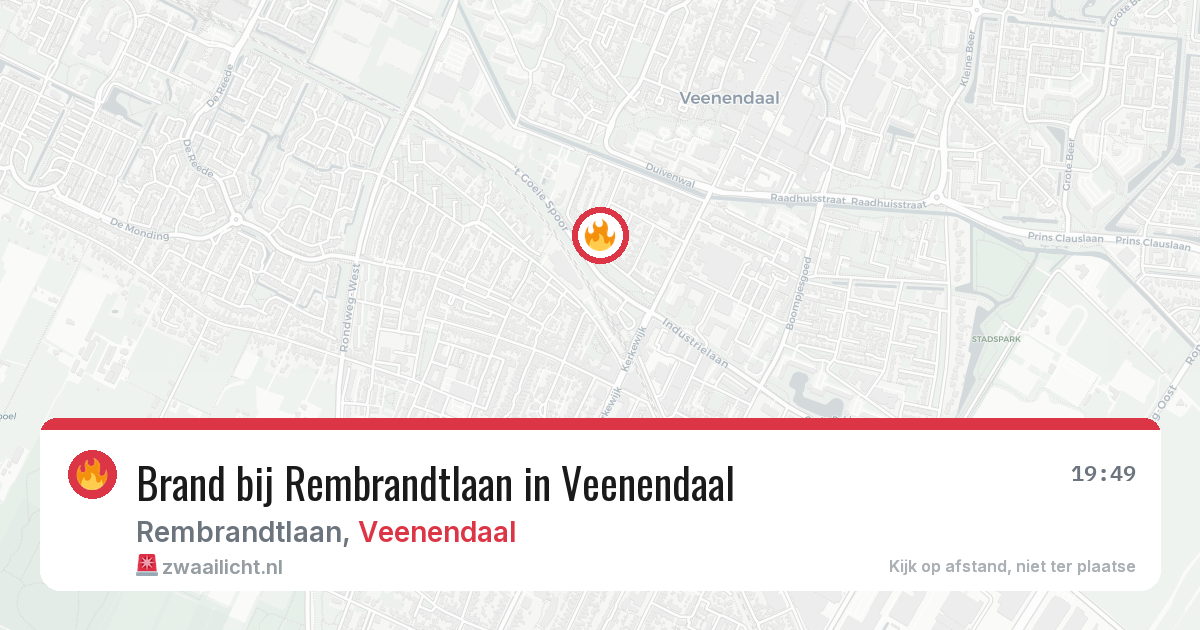 Brand bij Rembrandtlaan in Veenendaal — 17 jul 2026