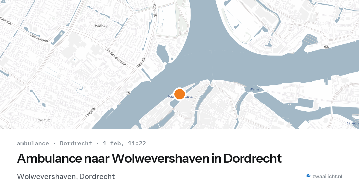 Ambulance naar Wolwevershaven in Dordrecht — 1 feb 2026