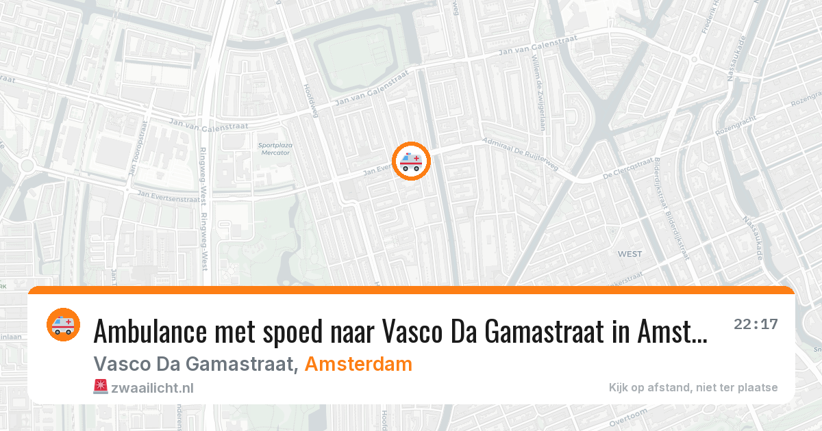 Ambulance met spoed naar Vasco Da Gamastraat in Amsterdam — 26 jul 2026