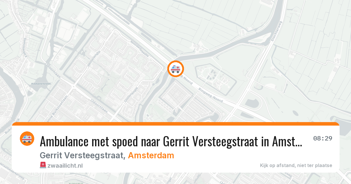 Ambulance met spoed naar Gerrit Versteegstraat in Amsterdam — 10 aug 2026