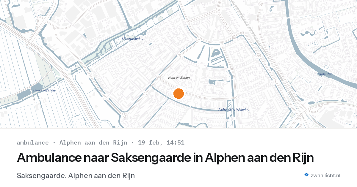 Ambulance naar Saksengaarde in Alphen aan den Rijn — 19 feb 2026