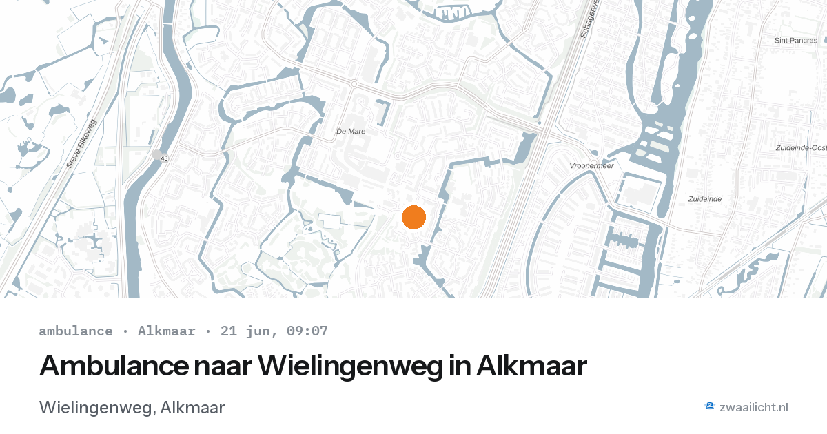 Ambulance naar Wielingenweg in Alkmaar — 21 jun 2026