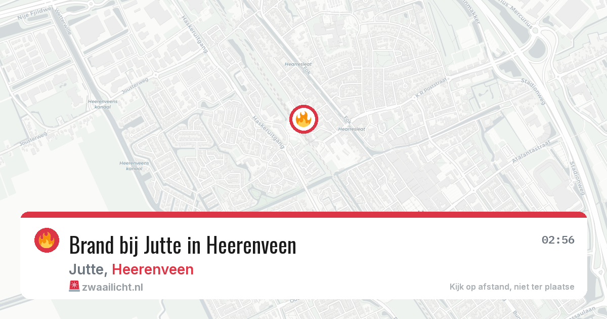 Brand bij Jutte in Heerenveen — 14 jun 2026