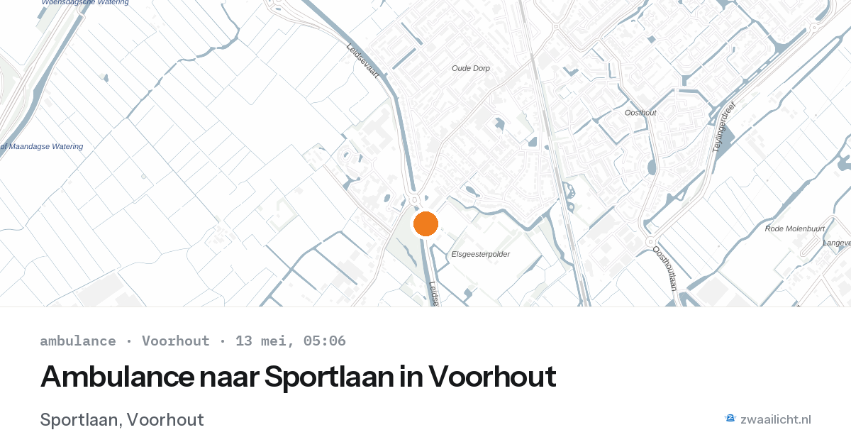 Ambulance naar Sportlaan in Voorhout — 13 mei 2026