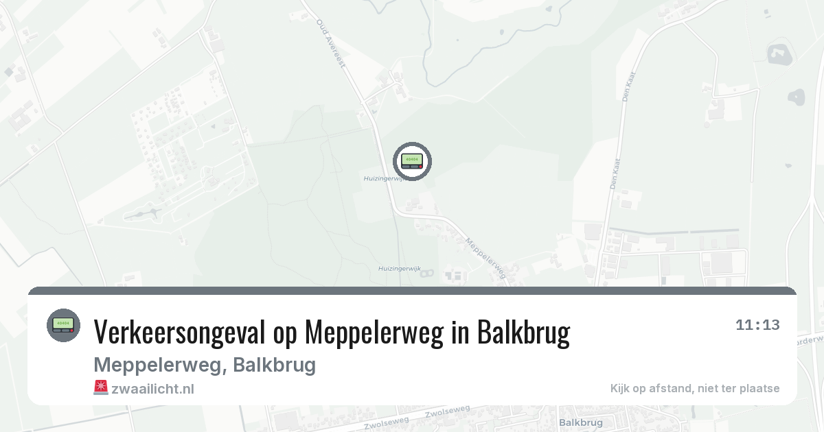 Verkeersongeval op Meppelerweg in Balkbrug — 28 jul 2026
