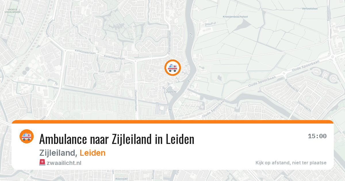 Ambulance naar Zijleiland in Leiden — 13 aug 2026
