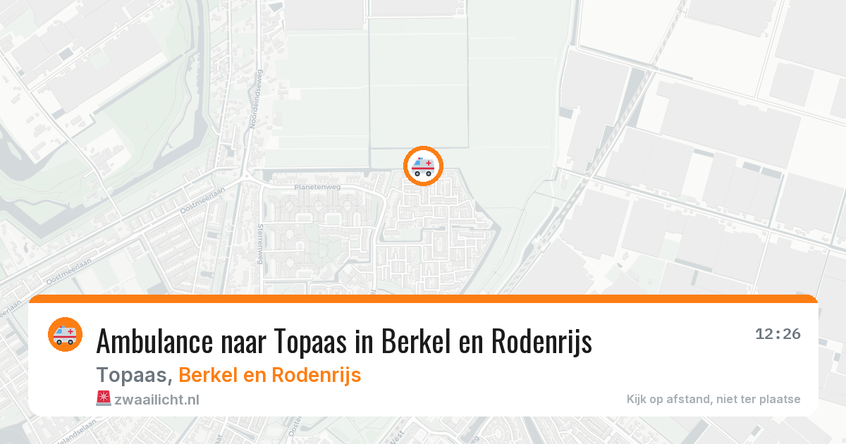 Ambulance naar Topaas in Berkel en Rodenrijs — 5 jun 2026