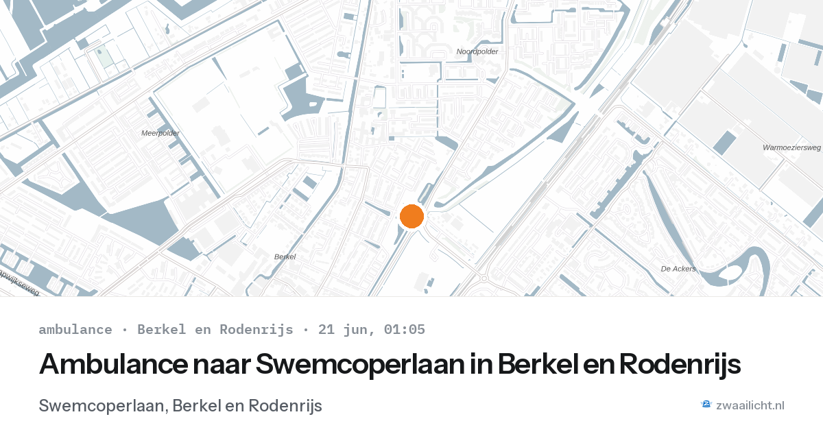 Ambulance naar Swemcoperlaan in Berkel en Rodenrijs — 20 jun 2026