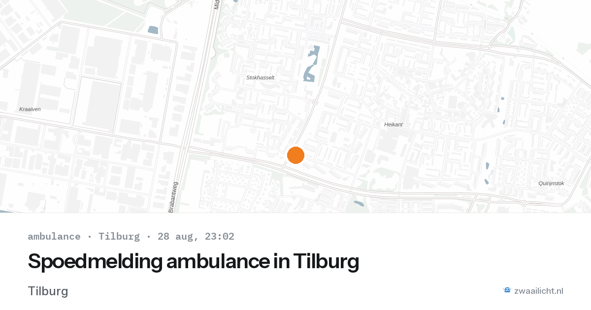 Spoedmelding ambulance in Tilburg — 28 aug 2026