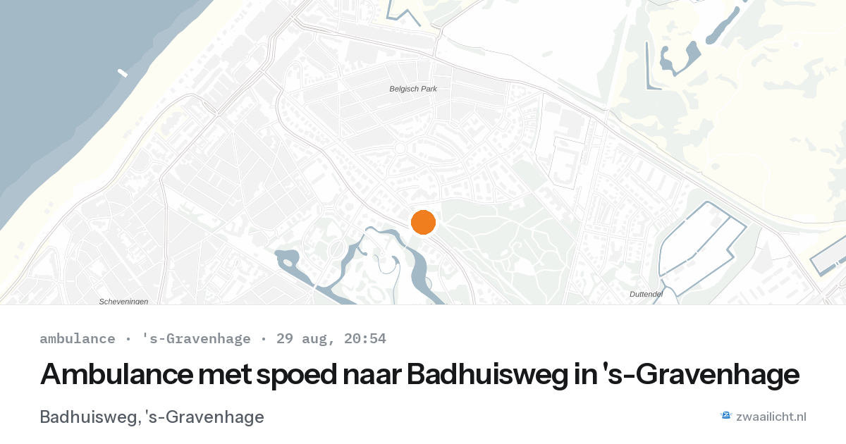 Ambulance met spoed naar Badhuisweg in 's-Gravenhage — 29 aug 2026