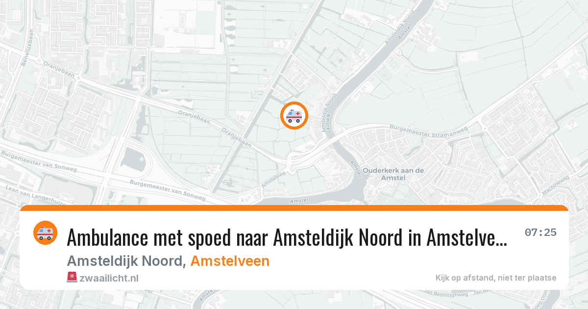 Ambulance met spoed naar Amsteldijk Noord in Amstelveen — 25 apr 2026