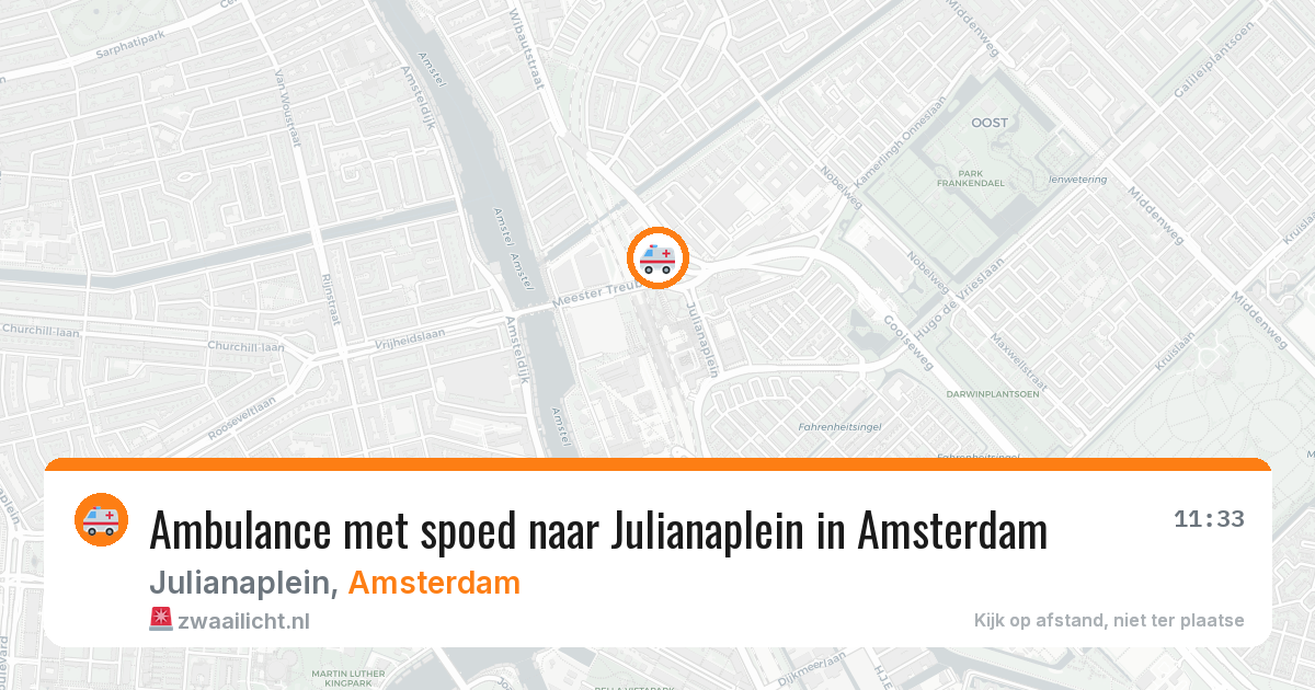 Ambulance met spoed naar Julianaplein in Amsterdam — 20 apr 2026