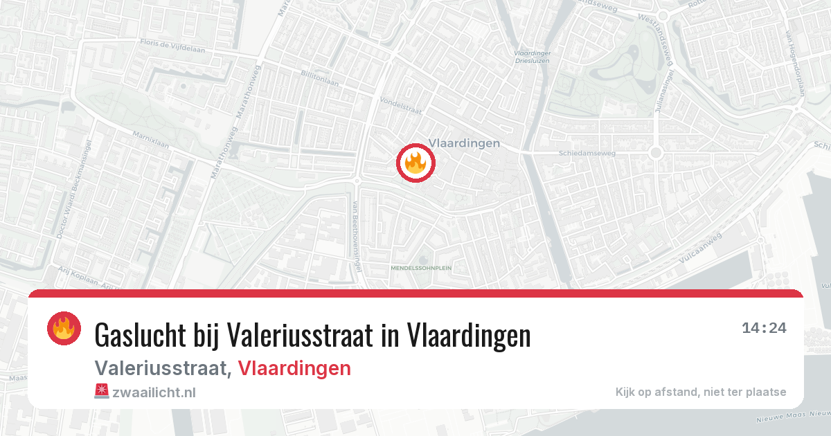 Gaslucht bij Valeriusstraat in Vlaardingen — 14 jun 2026