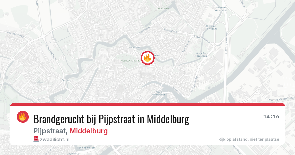 Brandgerucht bij Pijpstraat in Middelburg — 13 mrt 2026