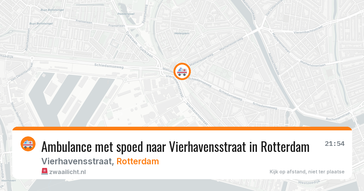 Ambulance met spoed naar Vierhavensstraat in Rotterdam — 2 jun 2026