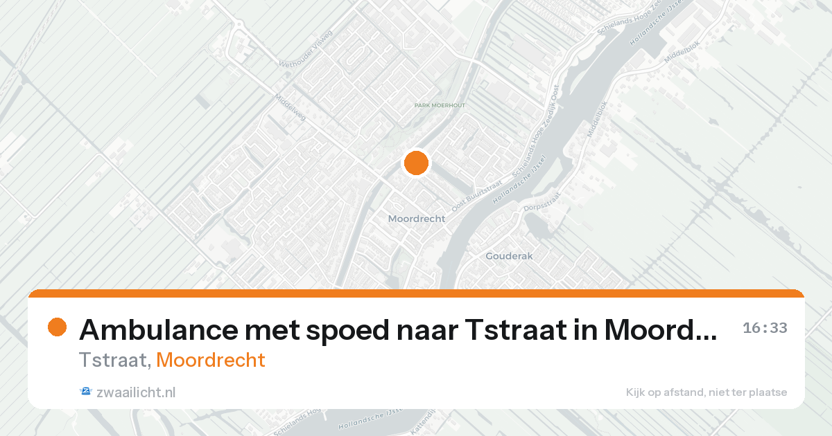 Ambulance met spoed naar Tstraat in Moordrecht — 15 jun 2026