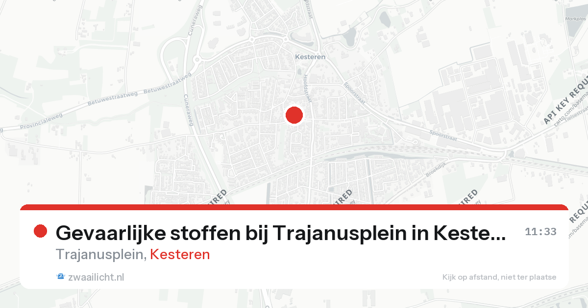 Gevaarlijke stoffen bij Trajanusplein in Kesteren — 26 aug 2026