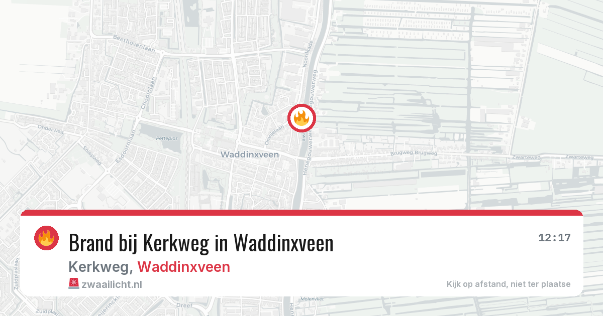 Brand bij Kerkweg in Waddinxveen — 28 jun 2026