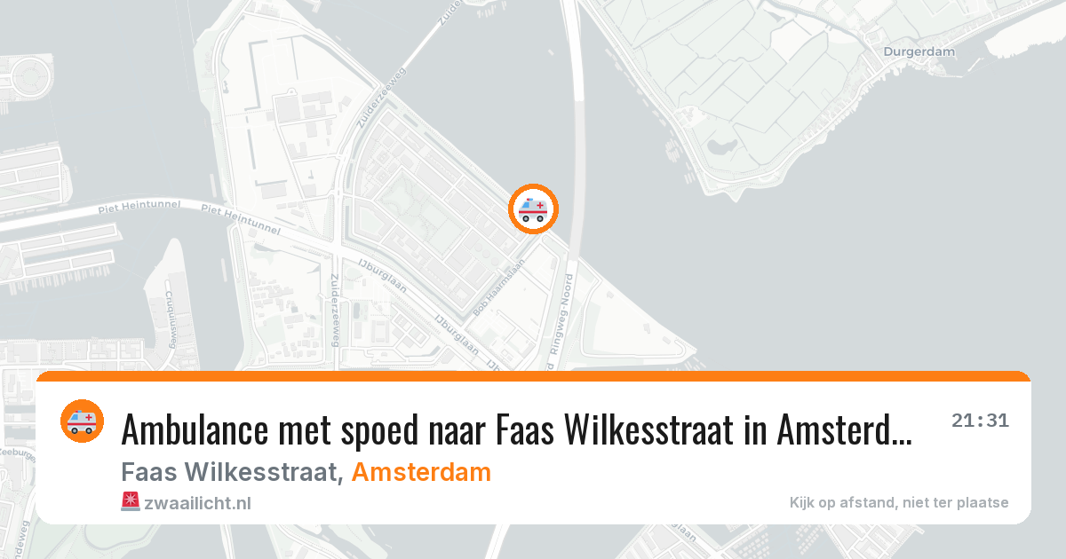 Ambulance met spoed naar Faas Wilkesstraat in Amsterdam — 13 jul 2026