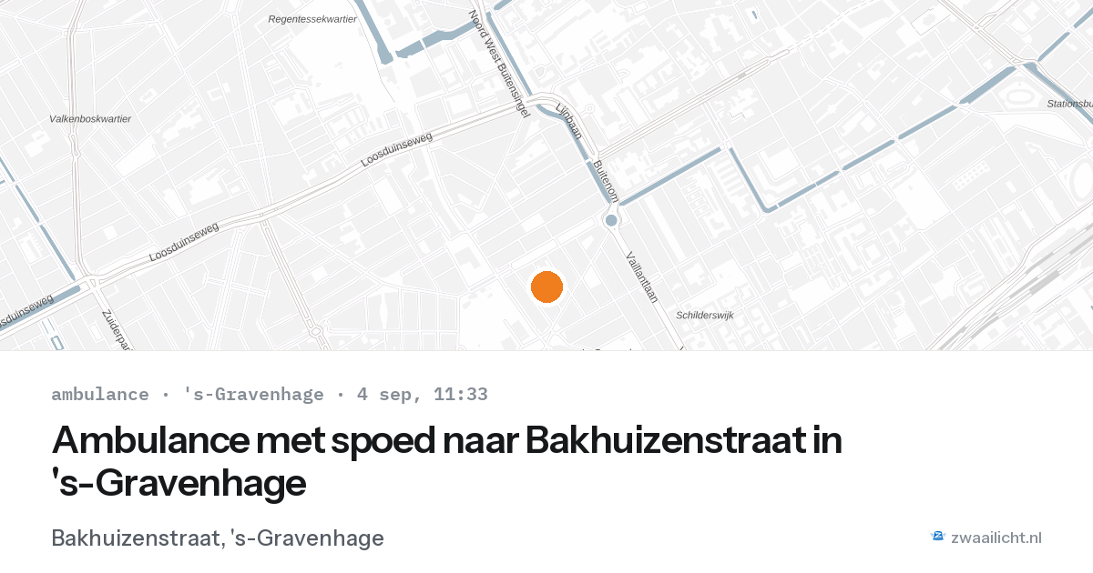 Ambulance met spoed naar Bakhuizenstraat in 's-Gravenhage — 4 sep 2026