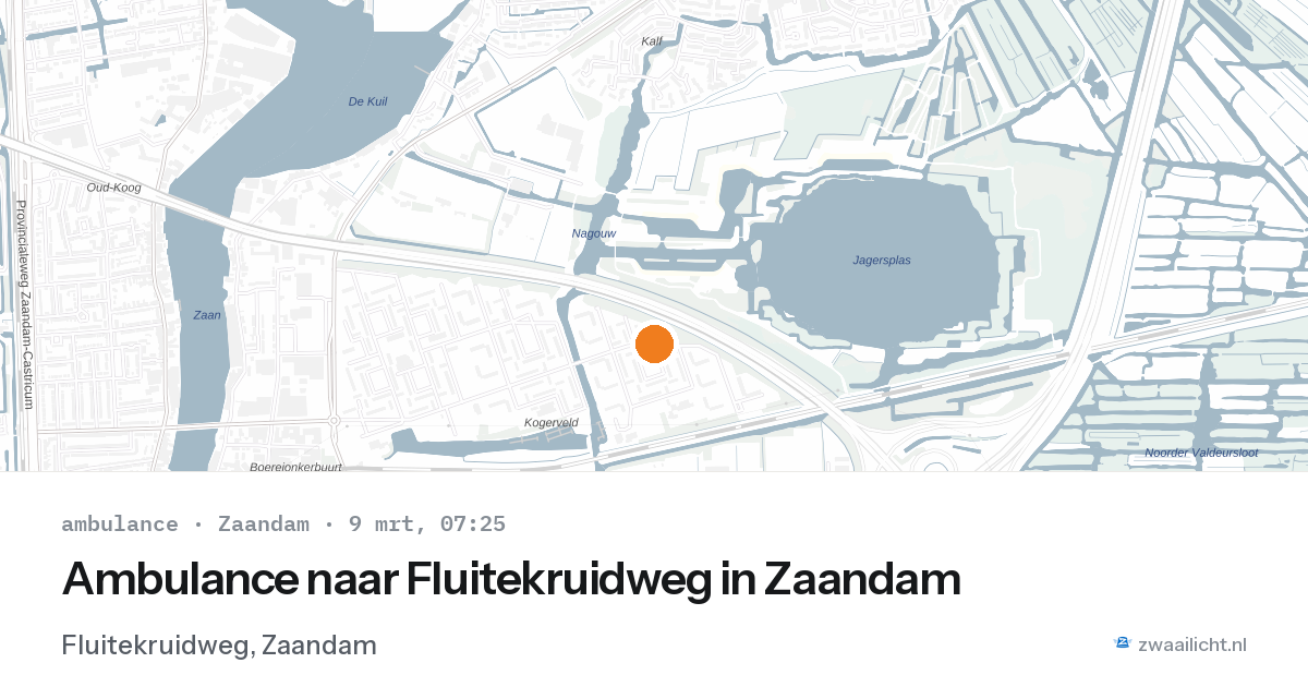 Ambulance naar Fluitekruidweg in Zaandam — 9 mrt 2026