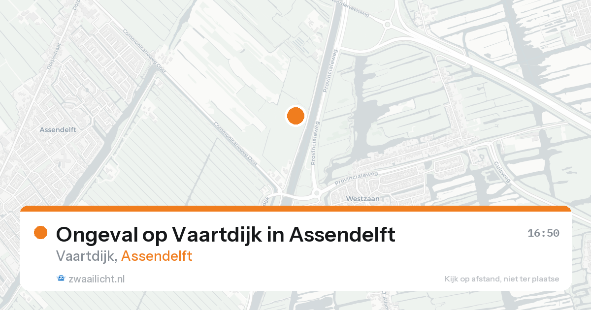 Ongeval op Vaartdijk in Assendelft — 19 aug 2026