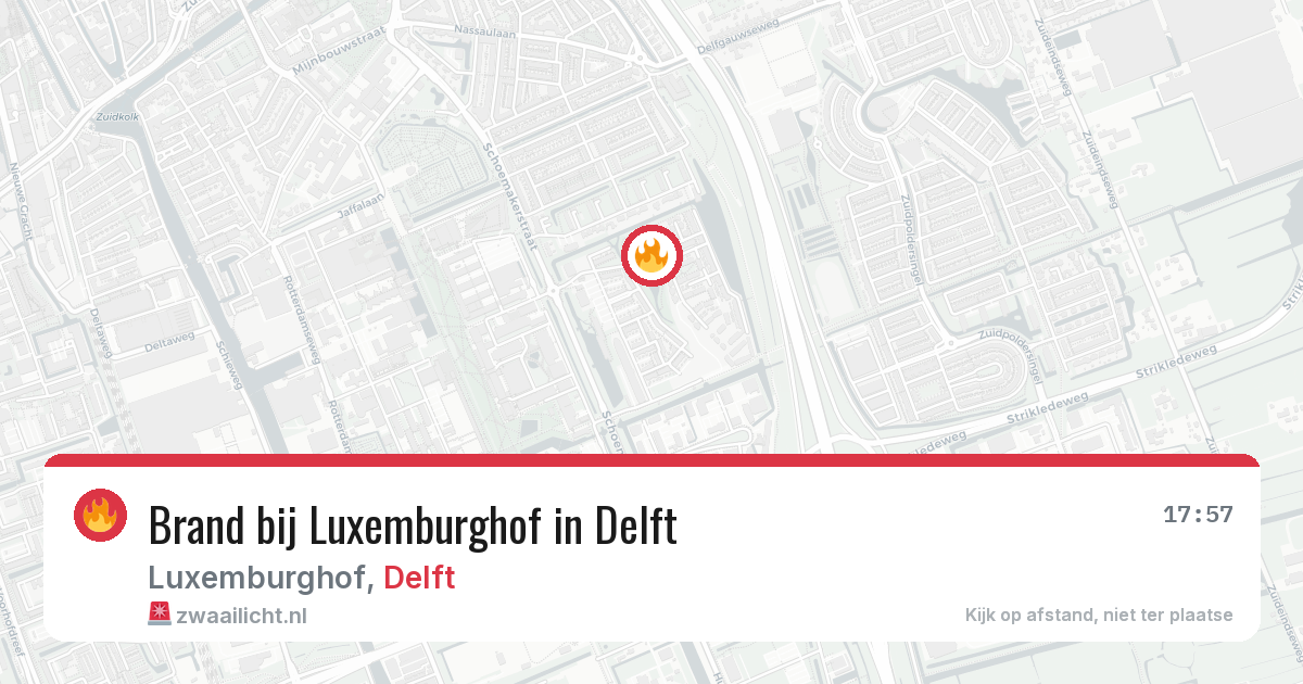 Brand bij Luxemburghof in Delft — 19 mrt 2026