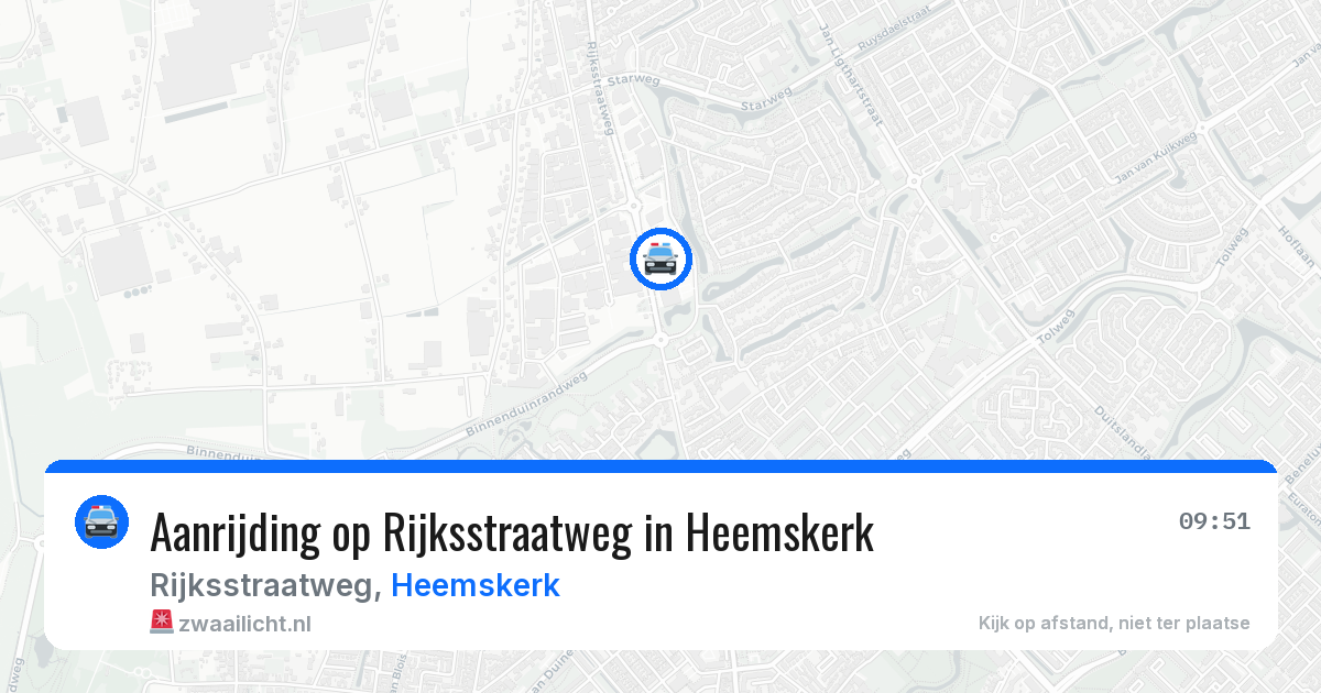 Aanrijding op Rijksstraatweg in Heemskerk — 25 apr 2026