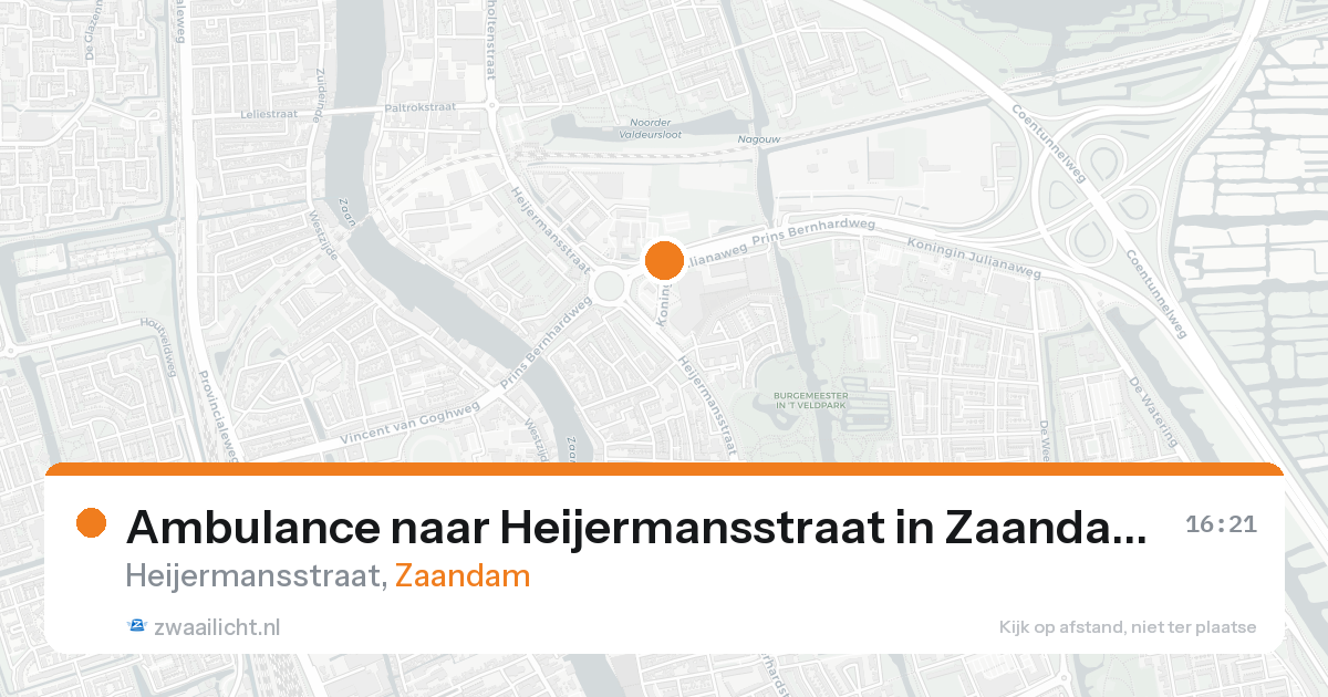 Ambulance naar Heijermansstraat in Zaandam — 16 aug 2026