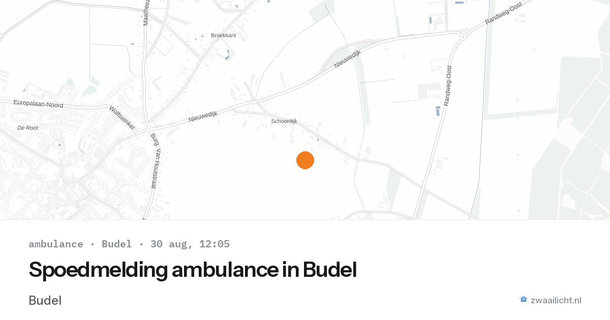 Spoedmelding ambulance in Budel — 30 aug 2026