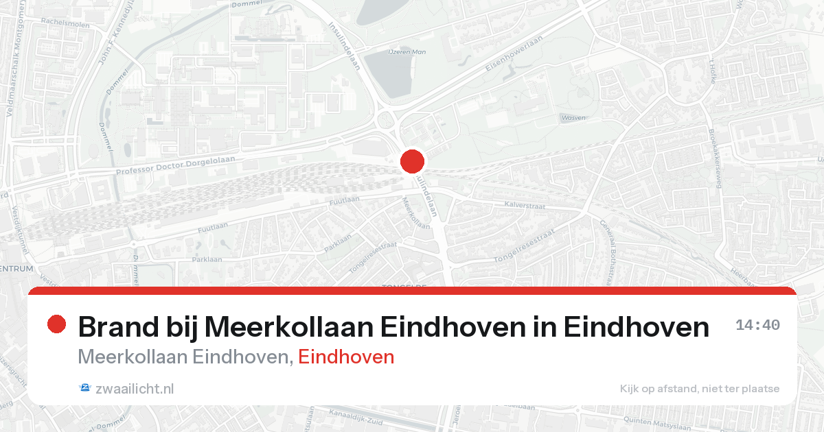 Brand bij Meerkollaan Eindhoven in Eindhoven — 18 aug 2026