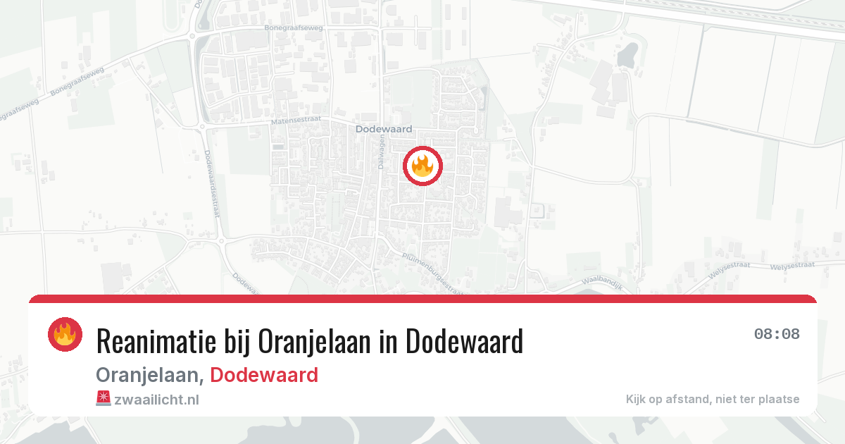 Reanimatie bij Oranjelaan in Dodewaard — 17 mrt 2026