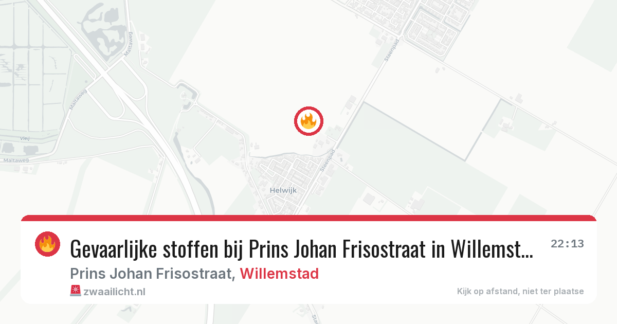 Gevaarlijke stoffen bij Prins Johan Frisostraat in Willemstad — 11 apr 2026
