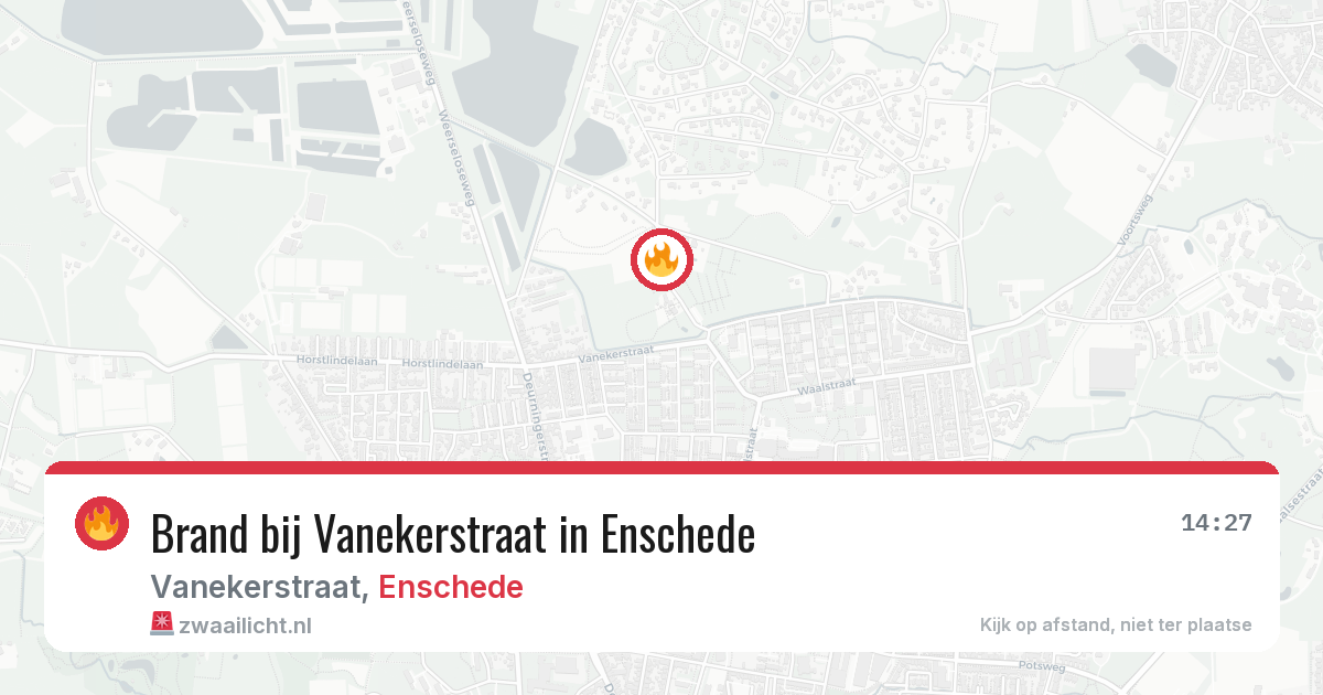Brand bij Vanekerstraat in Enschede — 2 mrt 2026
