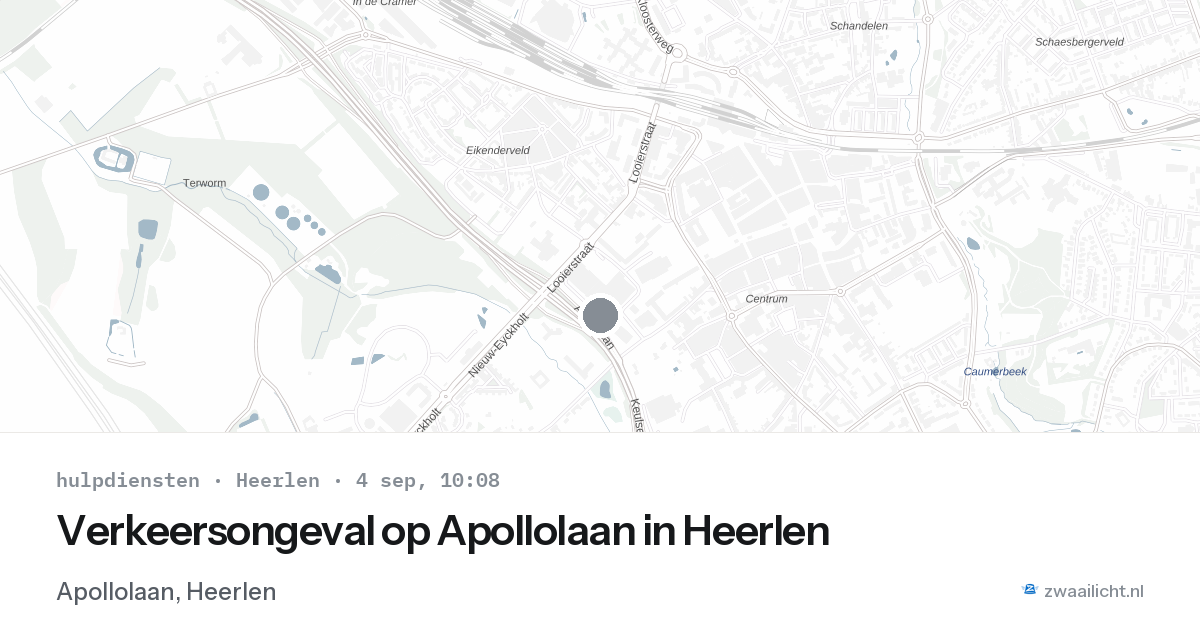 Verkeersongeval op Apollolaan in Heerlen — 4 sep 2026