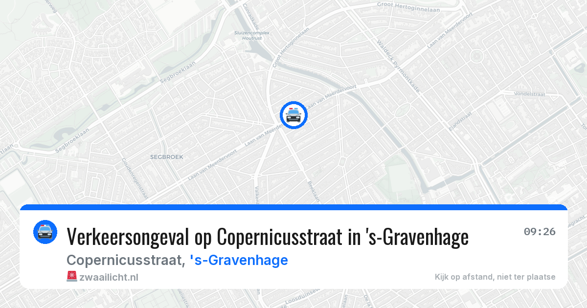 Verkeersongeval op Copernicusstraat in 's-Gravenhage — 16 jul 2026