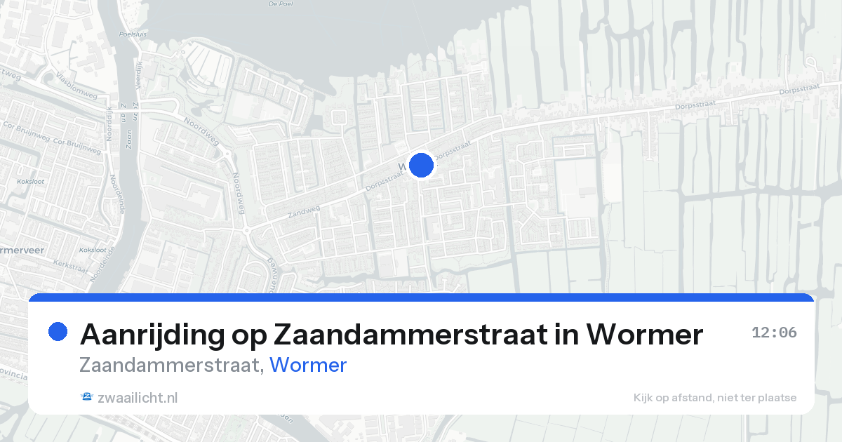 Aanrijding op Zaandammerstraat in Wormer — 20 aug 2026