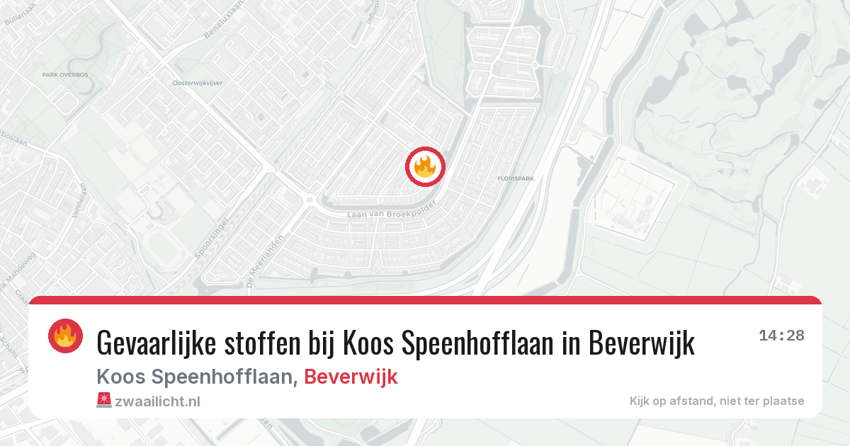 Gevaarlijke stoffen bij Koos Speenhofflaan in Beverwijk — 4 aug 2026
