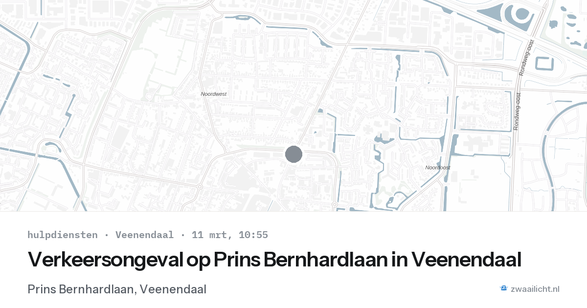 Verkeersongeval op Prins Bernhardlaan in Veenendaal — 11 mrt 2026