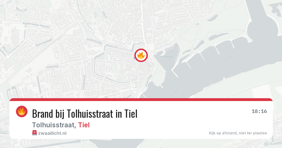 Brand bij Tolhuisstraat in Tiel — 4 aug 2026