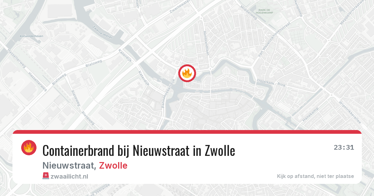 Containerbrand bij Nieuwstraat in Zwolle — 6 jul 2026