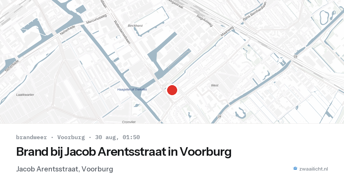 Brand bij Jacob Arentsstraat in Voorburg — 29 aug 2026
