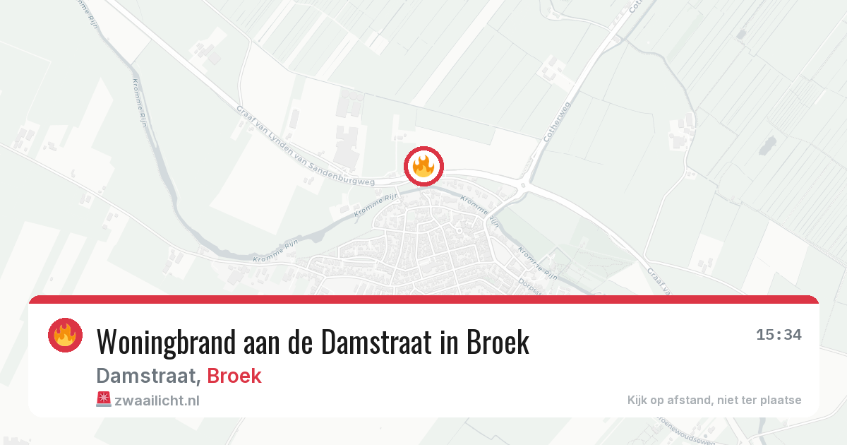 Woningbrand aan de Damstraat in Broek — 2 mrt 2026