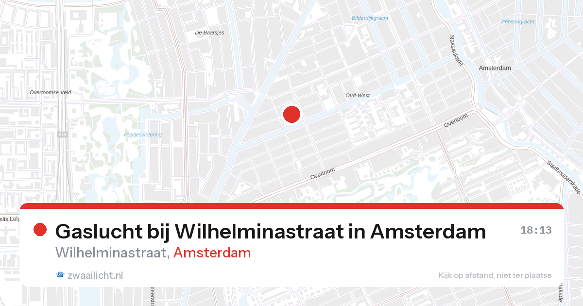 Gaslucht bij Wilhelminastraat in Amsterdam — 28 aug 2026