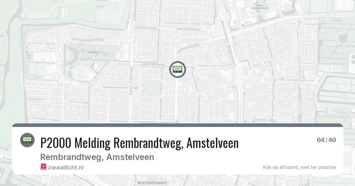 P2000 Melding Rembrandtweg, Amstelveen — 7 jun 2026