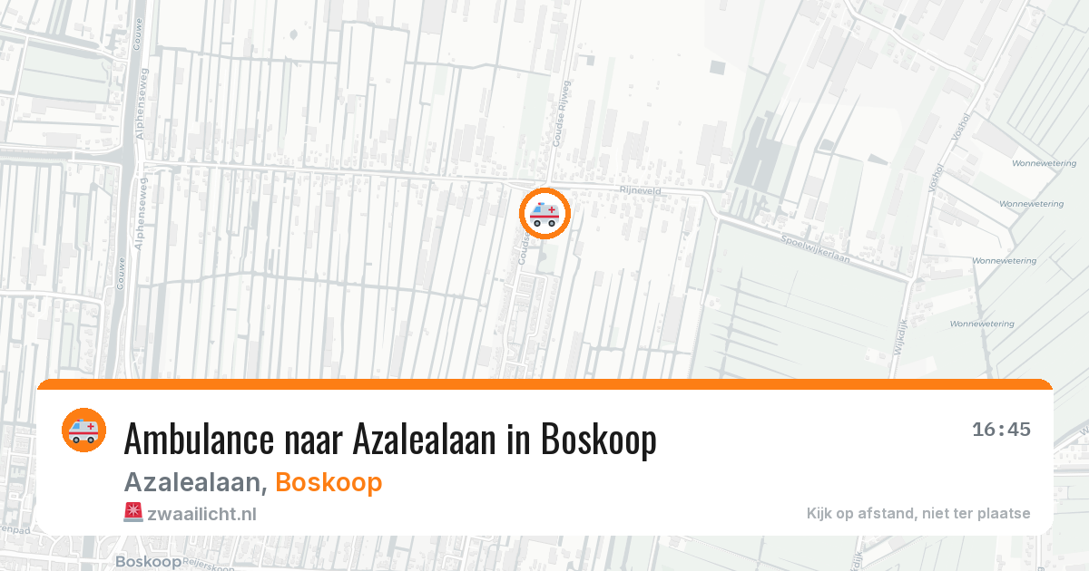 Ambulance naar Azalealaan in Boskoop — 4 aug 2026