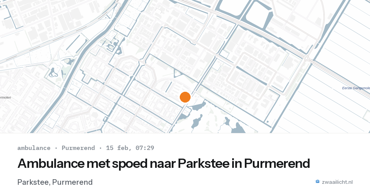 Ambulance met spoed naar Parkstee in Purmerend — 15 feb 2026