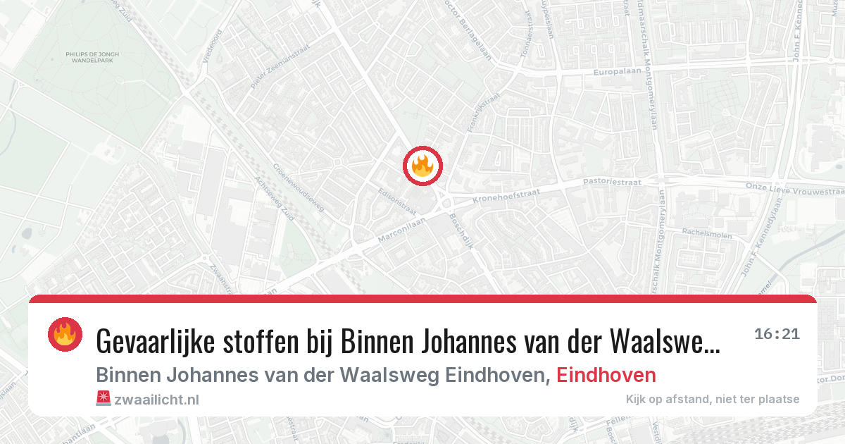 Gevaarlijke stoffen bij Binnen Johannes van der Waalsweg Eindhoven in Eindhoven — 13 mrt 2026